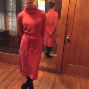 Red wool dress